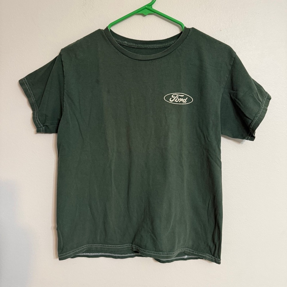 Ford Bronco 1980 Graphic T-Shirt Kids Youth Medium YM Green Short Sleeve Tee